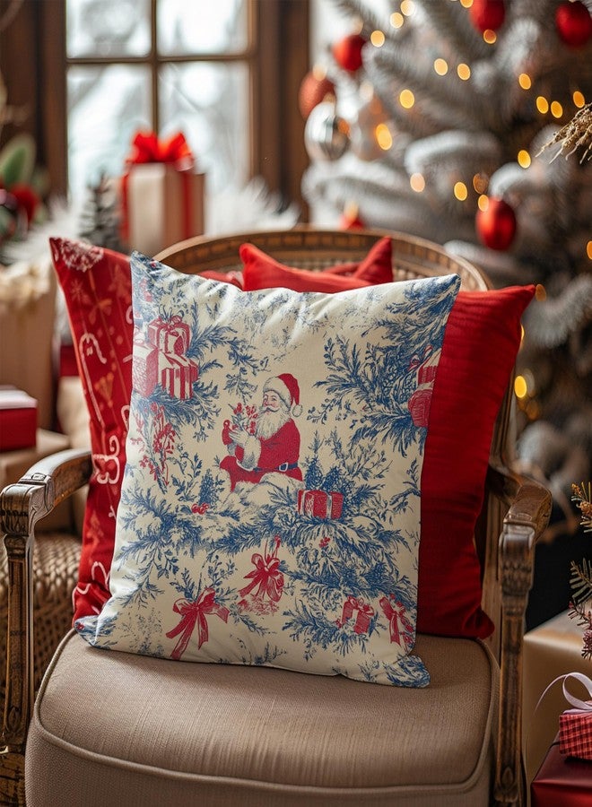 Exqcom Chinoiserie Santa Christmas Throw Pillow Covers 18x18 inch, Chinoiserie Christmas Santa Claus Pillow Case Decor Decorations - Image 3
